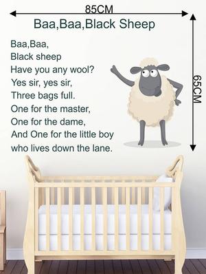 Rawpockets Wall Decals ' Baa Baa Black Sheep Kid's Poem - Kid's Room ' Wall stickers (PVC Vinyl) Multicolour - 15734084 - Standard Image - 4