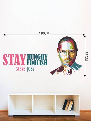Rawpockets Wall Decals ' Steve Jobs - Stay Hungry Stay Foolish ' Wall stickers (PVC Vinyl) Multicolour - 15734089 - Standard Image - 4