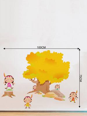 Rawpockets Wall Decals ' Jungle Story and Tribal Girls- Kids Room ' Wall stickers (PVC Vinyl) Multicolour - 15734095 - Standard Image - 4