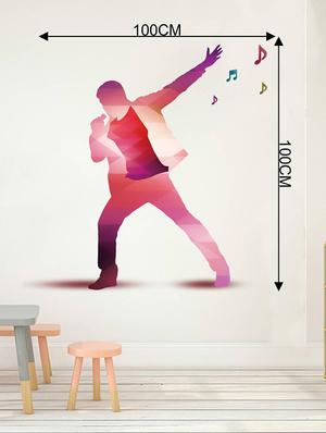 Rawpockets Wall Decals ' Man Singing Song ' Wall stickers (PVC Vinyl) Multicolour - 15734100 - Standard Image - 4