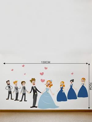 Rawpockets Wall Decals ' Couple Marriage and Their Friends ' Wall stickers (PVC Vinyl) Multicolour - 15734101 - Standard Image - 4