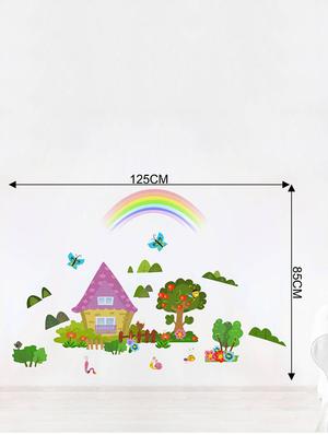 Rawpockets Wall Decals ' Beautiful Farm House ' Wall stickers (PVC Vinyl) Multicolour - 15734104 - Standard Image - 4