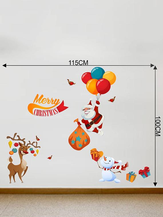 Rawpockets Wall Decals ' Merry Christmas Decorative ' Wall stickers (PVC Vinyl) Multicolour - 15734107 - Zoom Image - 4