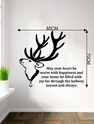 Rawpockets Wall Decals ' Deer and Christmas New Year Quotes ' Wall stickers (PVC Vinyl) Multicolour - 15734110 - Standard Image - 4