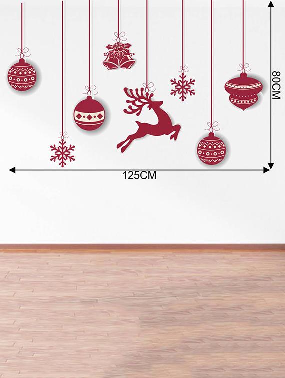 Rawpockets Wall Decals ' Christmas Hanging Decorative ' Wall stickers (PVC Vinyl) Multicolour - 15734111 - Zoom Image - 4