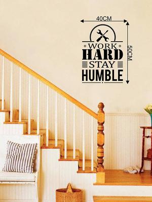 Rawpockets Wall Decals ' "Work Hard Stay Humble" Motivational Quote ' Wall stickers (PVC Vinyl) Multicolour - 15734114 - Standard Image - 4