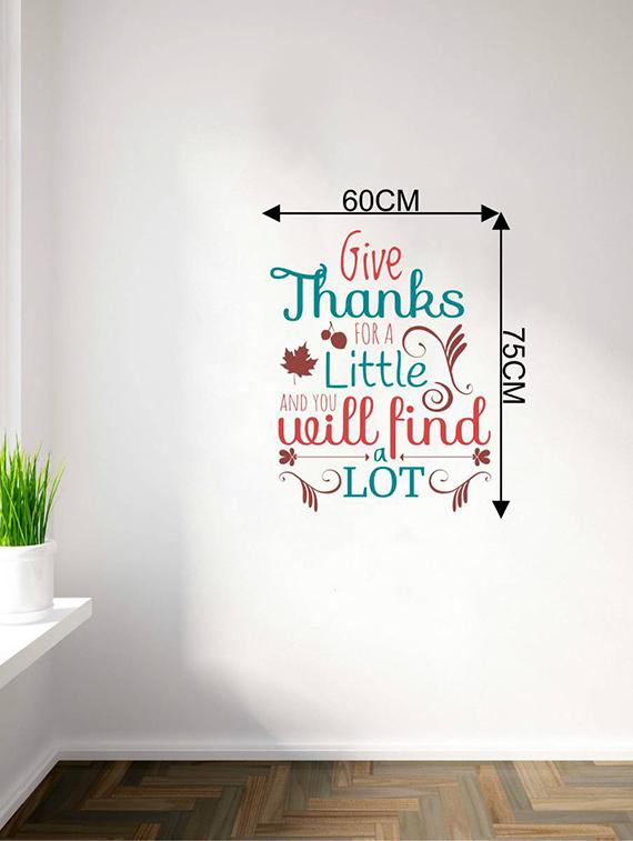 Rawpockets Wall Decals ' " Give thanks " Quote ' Wall stickers (PVC Vinyl) Multicolour - 15734115 - Zoom Image - 4