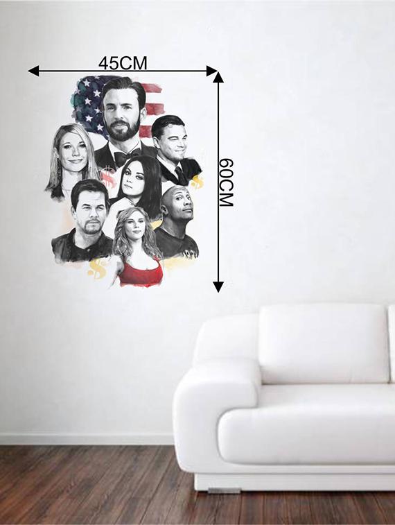 Rawpockets Wall Decals ' Hollywood Movie Stars ' Wall stickers (PVC Vinyl) Multicolour - 15734118 - Zoom Image - 4