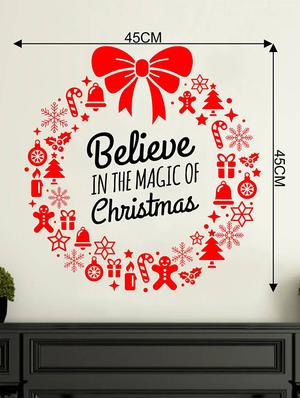 Rawpockets Wall Decals ' " Believe in the Magic of Christmas " Quote ' Wall stickers (PVC Vinyl) Multicolour - 15734125 - Standard Image - 4