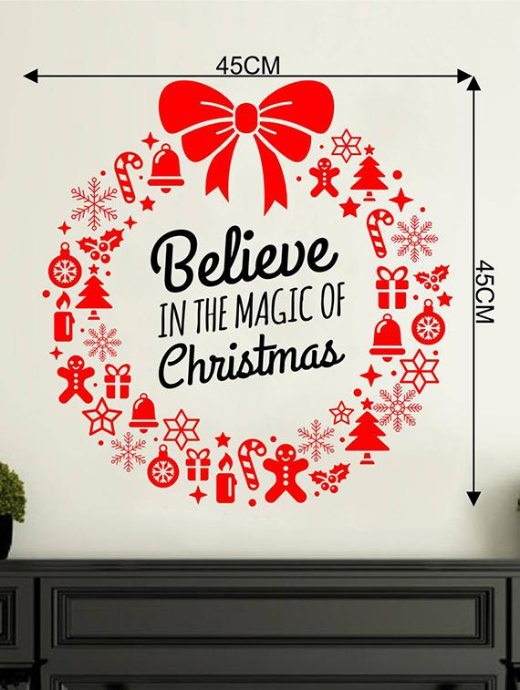 Rawpockets Wall Decals ' " Believe in the Magic of Christmas " Quote ' Wall stickers (PVC Vinyl) Multicolour - 15734125 - Zoom Image - 4