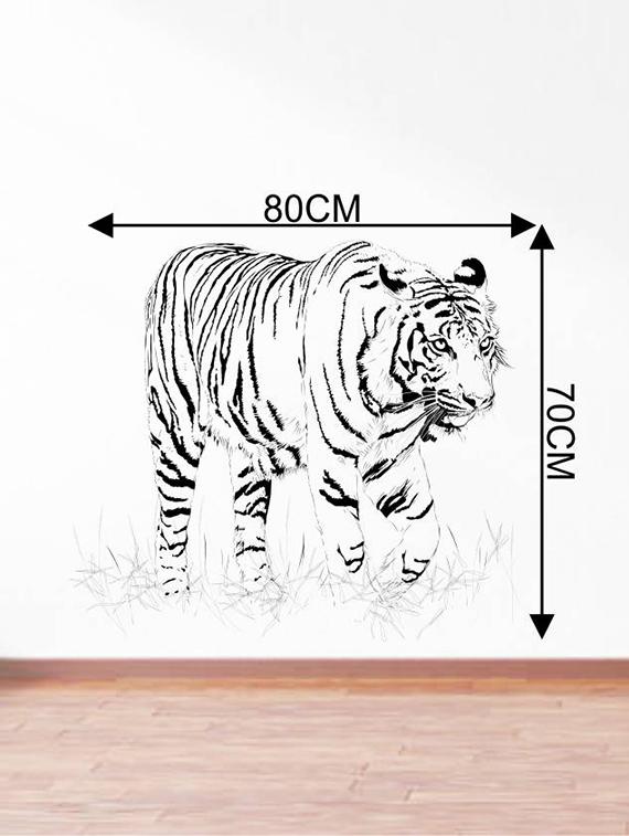 Rawpockets Wall Decals ' Indian Bengal Tiger ' Wall stickers (PVC Vinyl) Multicolour - 15734126 - Zoom Image - 4