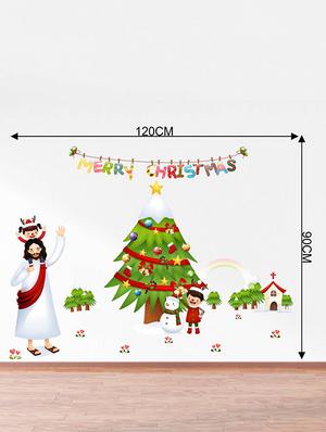 Rawpockets Wall Decals ' Christmas With Lord Jesus ' Wall stickers (PVC Vinyl) Multicolour - 15734128 - Standard Image - 4