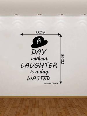 Rawpockets Wall Decals ' Charlie Chaplin Laughter Quote ' Wall stickers (PVC Vinyl) Multicolour - 15734131 - Standard Image - 4