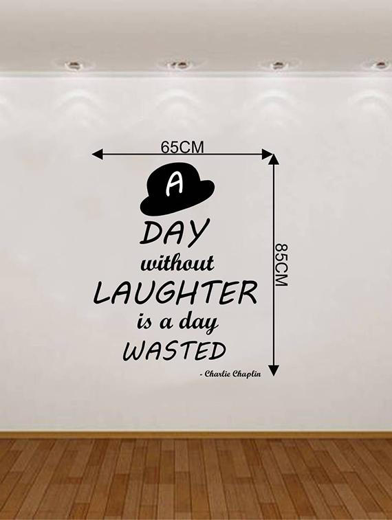 Rawpockets Wall Decals ' Charlie Chaplin Laughter Quote ' Wall stickers (PVC Vinyl) Multicolour - 15734131 - Zoom Image - 4