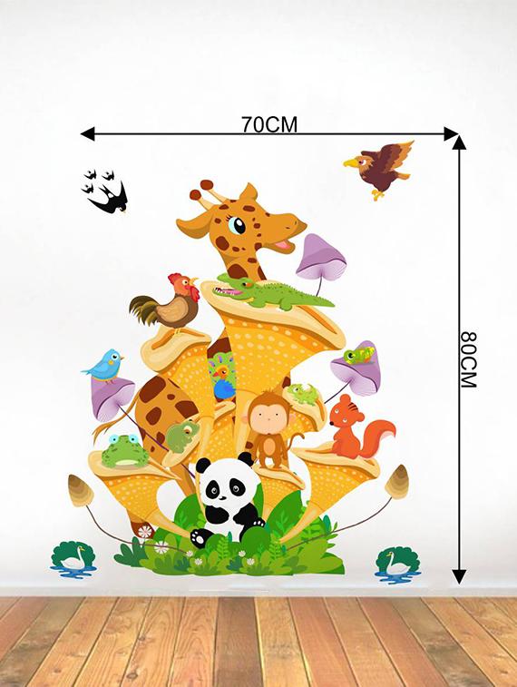 Rawpockets Wall Decals ' Animals Tree House - Kids Room ' Wall stickers (PVC Vinyl) Multicolour - 15734132 - Zoom Image - 4