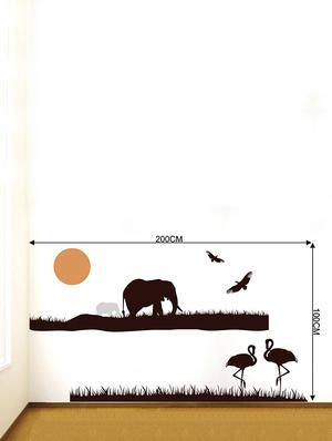 Rawpockets Wall Decals ' African Animals Theme - 2 Stickers ' Wall stickers (PVC Vinyl) Multicolour - 15734151 - Standard Image - 4