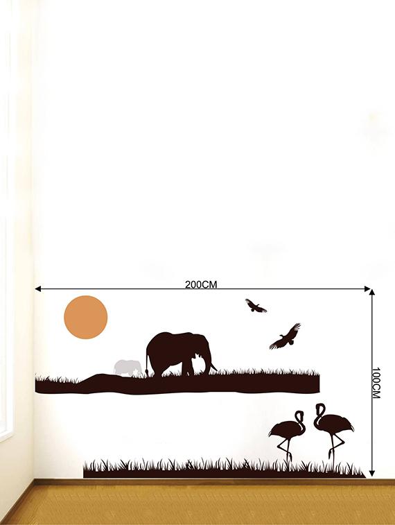 Rawpockets Wall Decals ' African Animals Theme - 2 Stickers ' Wall stickers (PVC Vinyl) Multicolour - 15734151 - Zoom Image - 4