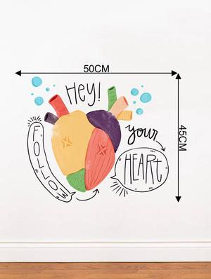 Rawpockets Wall Decals ' Follow Your Heart ' Wall stickers (PVC Vinyl) Multicolour - 15734155 - Standard Image - 4
