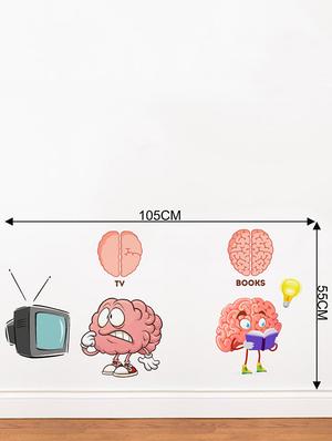 Rawpockets Wall Decals ' TV vs Brain ' Wall stickers (PVC Vinyl) Multicolour - 15734156 - Standard Image - 4
