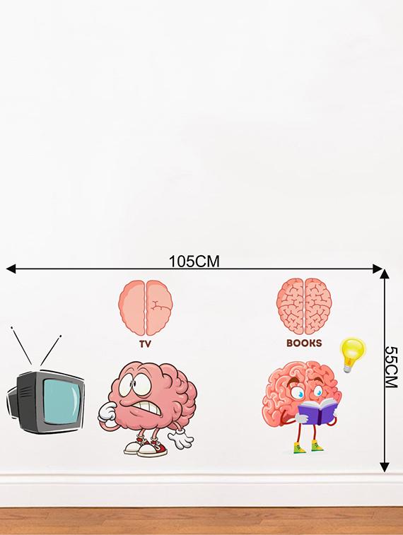Rawpockets Wall Decals ' TV vs Brain ' Wall stickers (PVC Vinyl) Multicolour - 15734156 - Zoom Image - 4