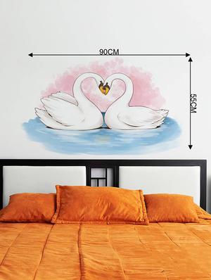 Rawpockets Wall Decals ' Beautiful Swan with Heart-in Background ' Wall stickers (PVC Vinyl) Multicolour - 15734157 - Standard Image - 4
