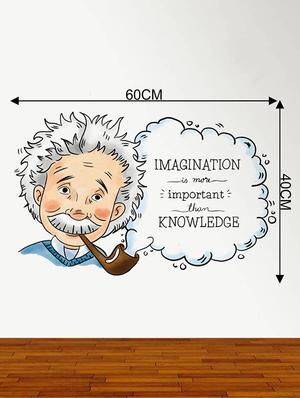 Rawpockets Wall Decals ' Albert Einstein Imagination Quote ' Wall stickers (PVC Vinyl) Multicolour - 15734162 - Standard Image - 4
