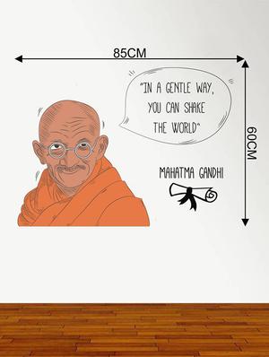 Rawpockets Wall Decals ' Mahatma Gandhi and His Quote ' Wall stickers (PVC Vinyl) Multicolour - 15734167 - Standard Image - 4