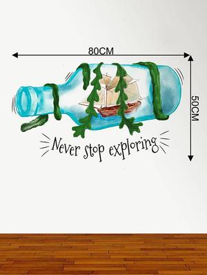 Rawpockets Wall Decals ' Never Stop Exploring ' Wall stickers (PVC Vinyl) Multicolour - 15734169 - Standard Image - 4