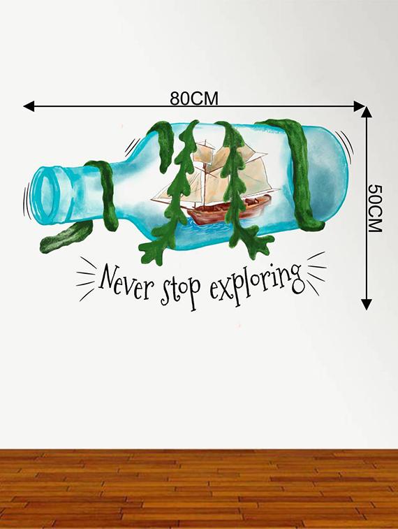 Rawpockets Wall Decals ' Never Stop Exploring ' Wall stickers (PVC Vinyl) Multicolour - 15734169 - Zoom Image - 4
