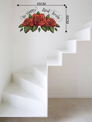 Rawpockets Wall Decals ' Be Happy and Smile ' Wall stickers (PVC Vinyl) Multicolour - 15734172 - Standard Image - 4