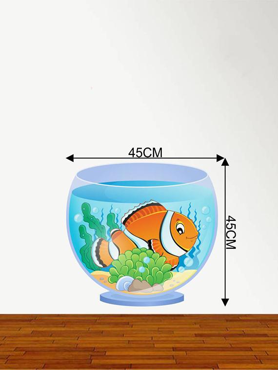 Rawpockets Wall Decals ' Fish Bowl ' Wall stickers (PVC Vinyl) Multicolour - 15734177 - Zoom Image - 4