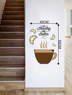 Rawpockets Wall Decals ' Eat Healthy Think Better ' Wall stickers (PVC Vinyl) Multicolour - 15734179 - Standard Image - 4