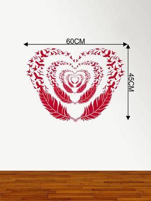 Rawpockets Wall Decals ' Heart-ins Feather ' Wall stickers (PVC Vinyl) Multicolour - 15734188 - Standard Image - 4