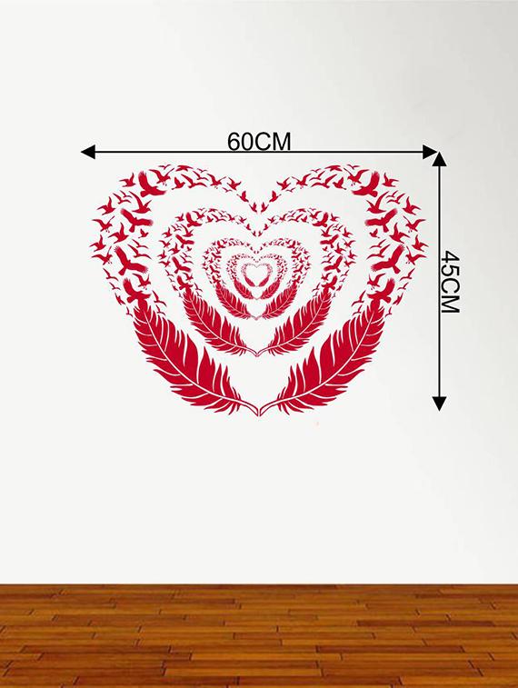 Rawpockets Wall Decals ' Heart-ins Feather ' Wall stickers (PVC Vinyl) Multicolour - 15734188 - Zoom Image - 4