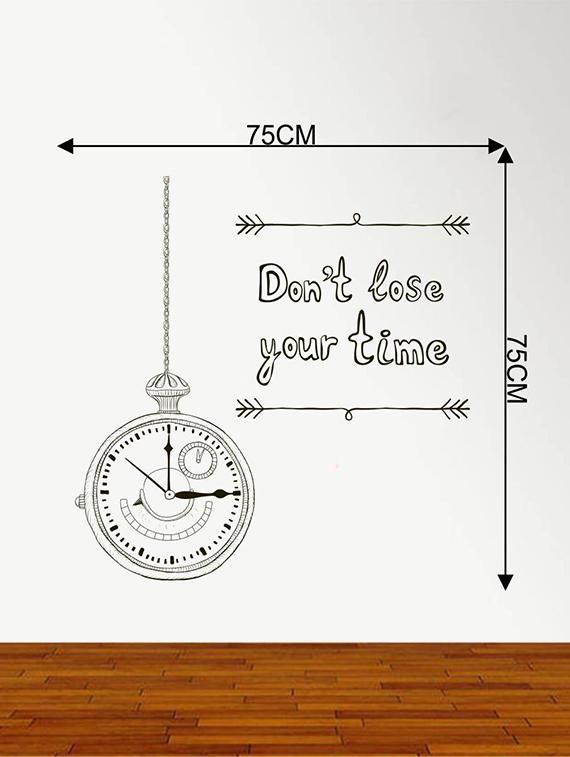 Rawpockets Wall Decals ' Don't Lose ?Your Time Quote ' Wall stickers (PVC Vinyl) Multicolour - 15734189 - Zoom Image - 4