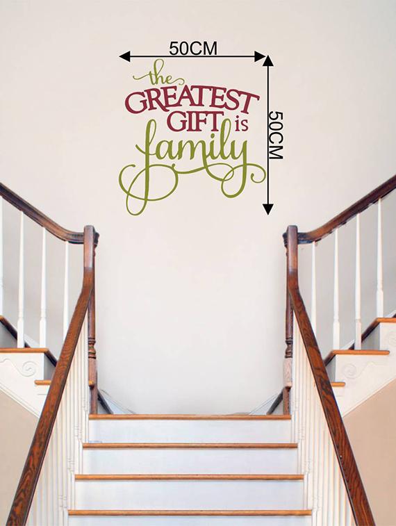 Rawpockets Wall Decals ' The Greatest Gift is Family?' Quote ' Wall stickers (PVC Vinyl) Multicolour - 15734193 - Zoom Image - 4