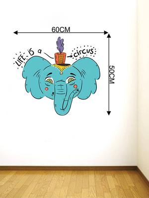 Rawpockets Wall Decals ' Life is a Circus ' Quote and Elephant ' Wall stickers (PVC Vinyl) Multicolour - 15734197 - Standard Image - 4