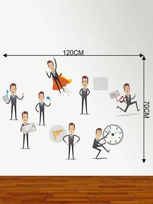 Rawpockets Wall Decals ' Office activity ' Wall stickers (PVC Vinyl) Multicolour - 15734206 - Standard Image - 4