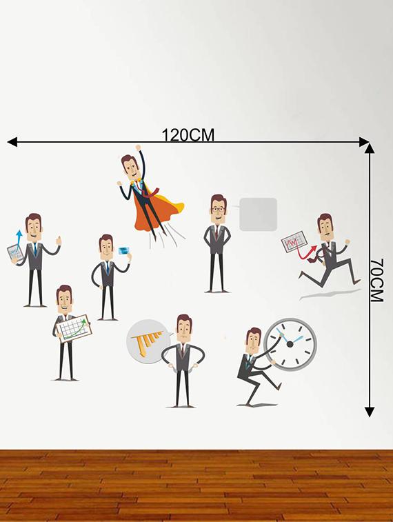 Rawpockets Wall Decals ' Office activity ' Wall stickers (PVC Vinyl) Multicolour - 15734206 - Zoom Image - 4