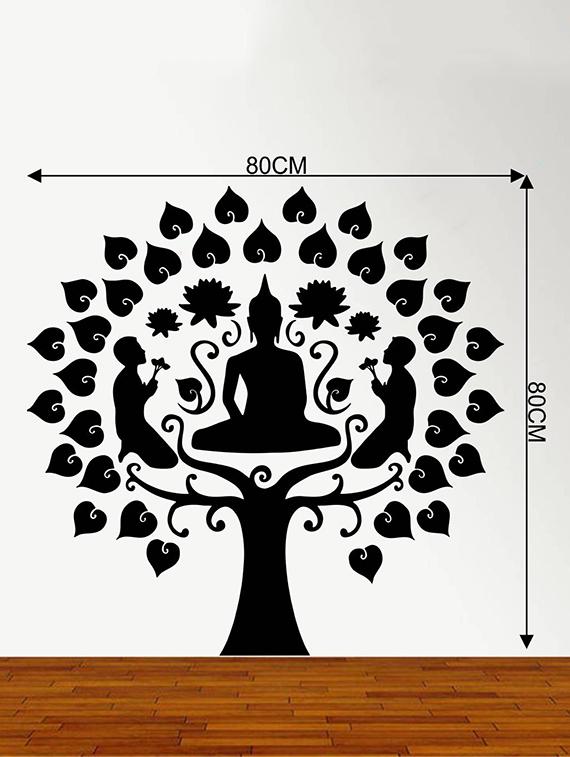 Rawpockets Wall Decals ' Buddha Silhouettes ' Wall stickers (PVC Vinyl) Multicolour - 15734209 - Zoom Image - 4
