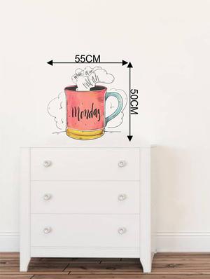 Rawpockets Wall Decals ' Coffee at Monday ' Wall stickers (PVC Vinyl) Multicolour - 15734213 - Standard Image - 4