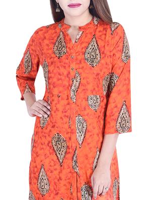 Printed a-line kurta - 15734531 - Standard Image - 4