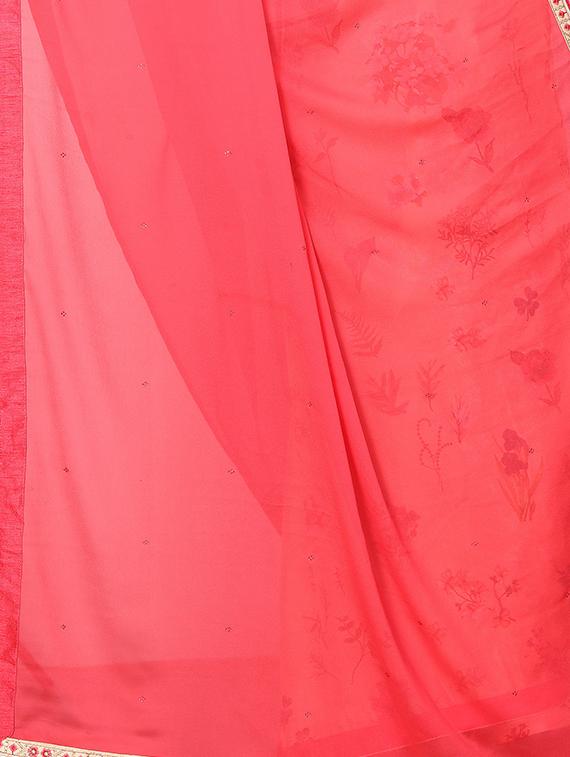 floral half & half saree with blouse - 15734761 - Zoom Image - 4
