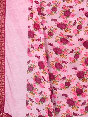 floral printed saree with blouse - 15734771 - Standard Image - 4