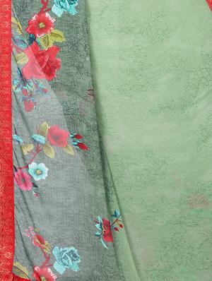 floral printed saree with blouse - 15734772 - Standard Image - 4