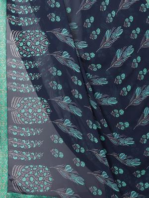 floral printed saree with blouse - 15734775 - Standard Image - 4