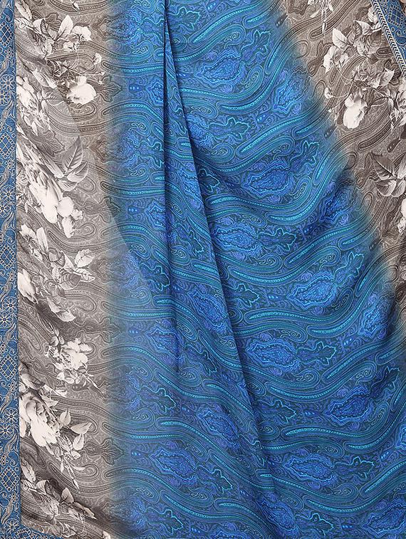 digital floral border saree with blouse - 15734777 - Zoom Image - 4