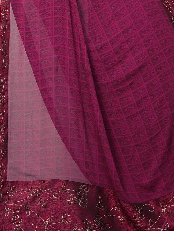 paisley printed saree with blouse - 15734778 - Zoom Image - 4
