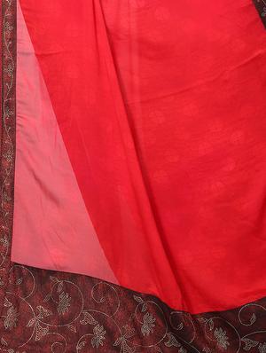 embellished pallu bordered saree with blouse - 15734779 - Standard Image - 4