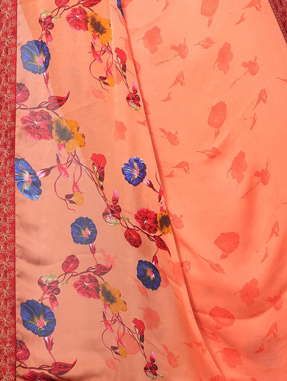 digital floral printed saree with blouse - 15734782 - Zoom Image - 4